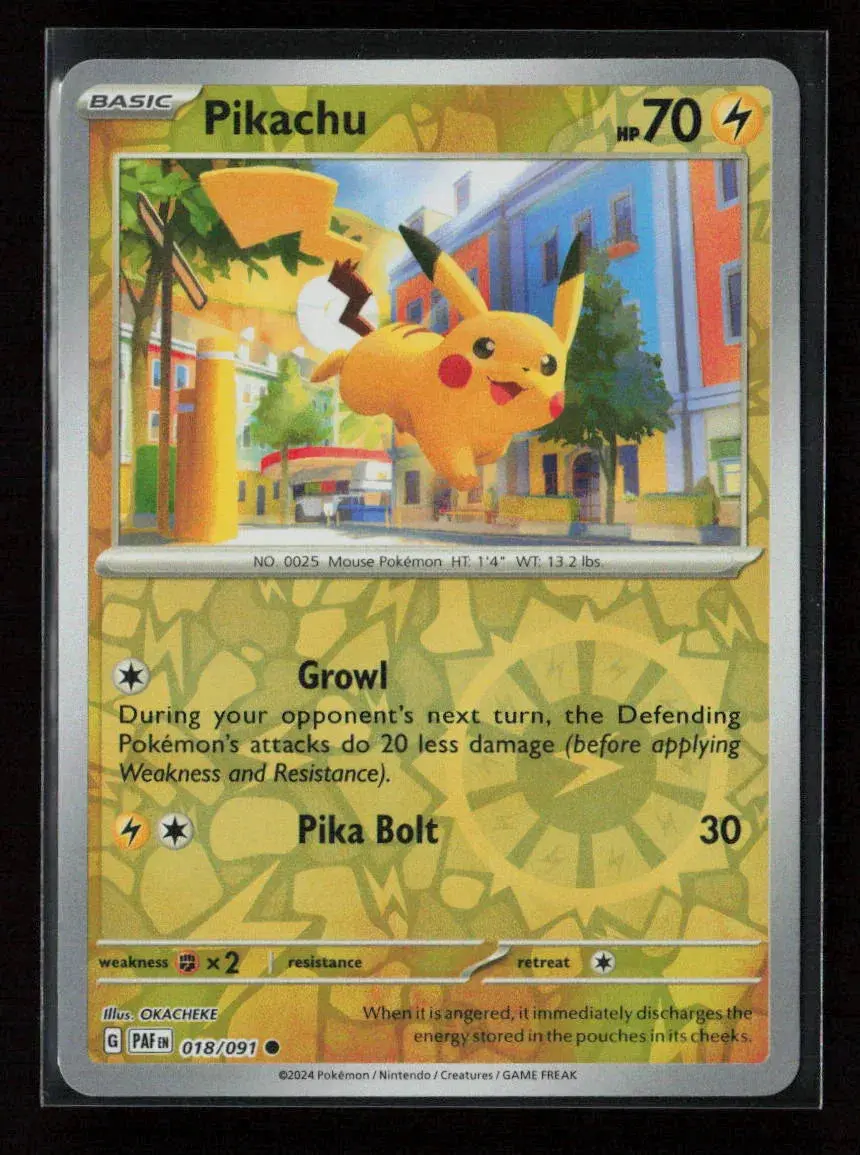 Pikachu - Common Sv: Paldean Fates 018/091 Nm 1