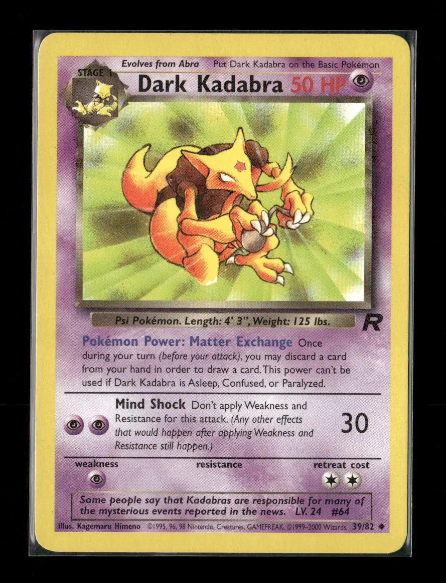 Dark Kadabra Uncommon Team Rocket 39/82 Lp 1