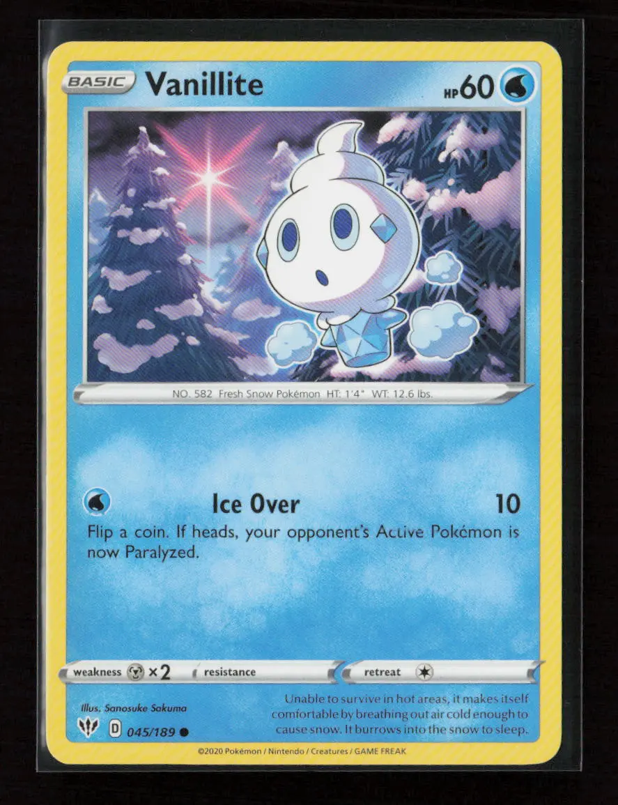 Vanillite Common Swsh03: Darkness Ablaze 045/189 Lp 1