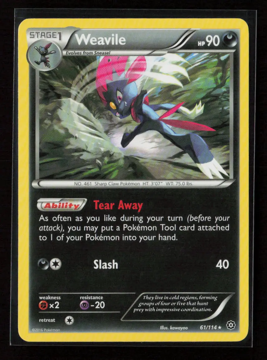 Weavile Rare Xy - Steam Siege 61/114 Lp 1