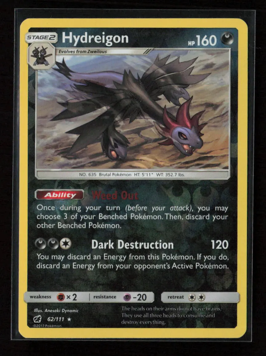 Hydreigon Rare Sm - Crimson Invasion 62/111 Lp 1