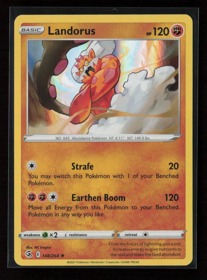Landorus Holo Rare Swsh08: Fusion Strike 148/264 Nm 1