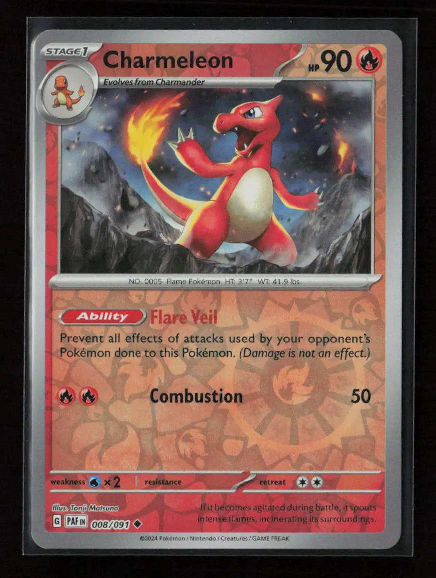 Charmeleon - Uncommon Sv: Paldean Fates 008/091 Nm 1