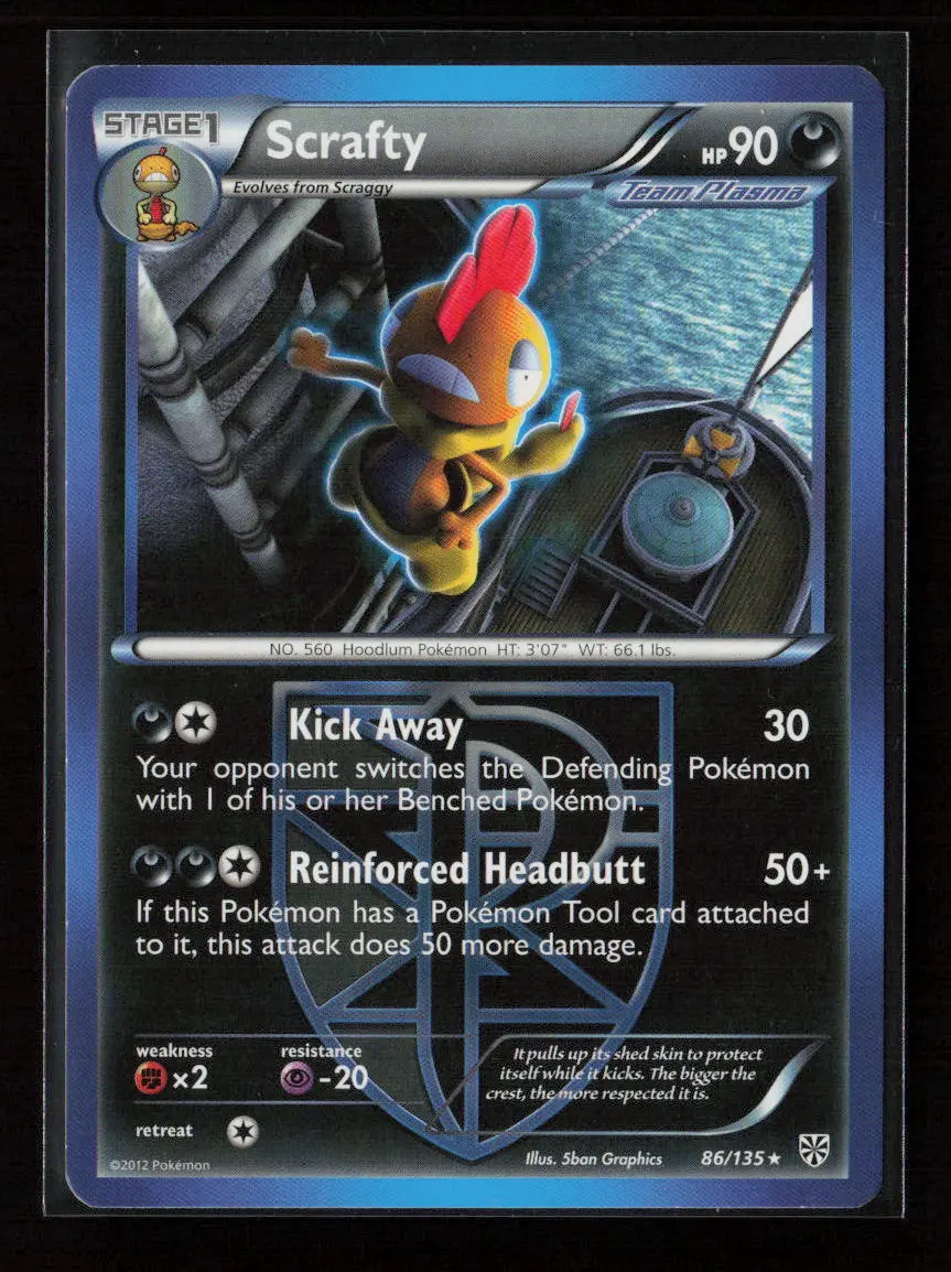 Scrafty (Team Plasma) Rare Plasma Storm 86/135 Lp 1