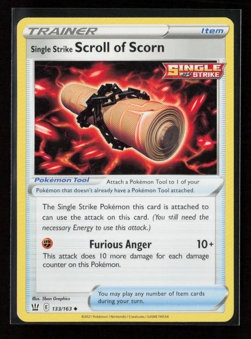 Single Strike Scroll Of Scorn Uncommon Swsh05: Battle Styles 133/163 Lp 1