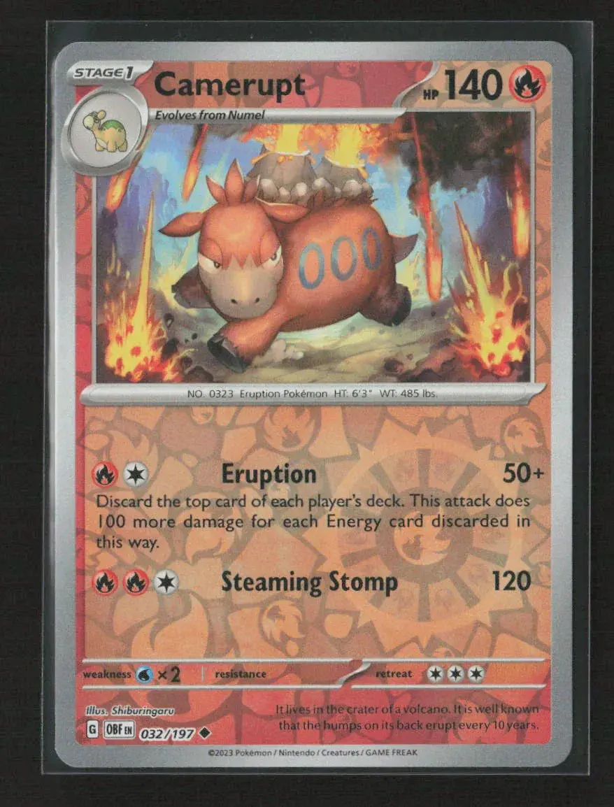 Camerupt Uncommon Sv03: Obsidian Flames 032/197 Nm 1