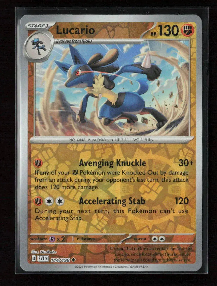 Lucario - Uncommon Sv01: Scarlet & Violet Base Set 114/198 Nm 1