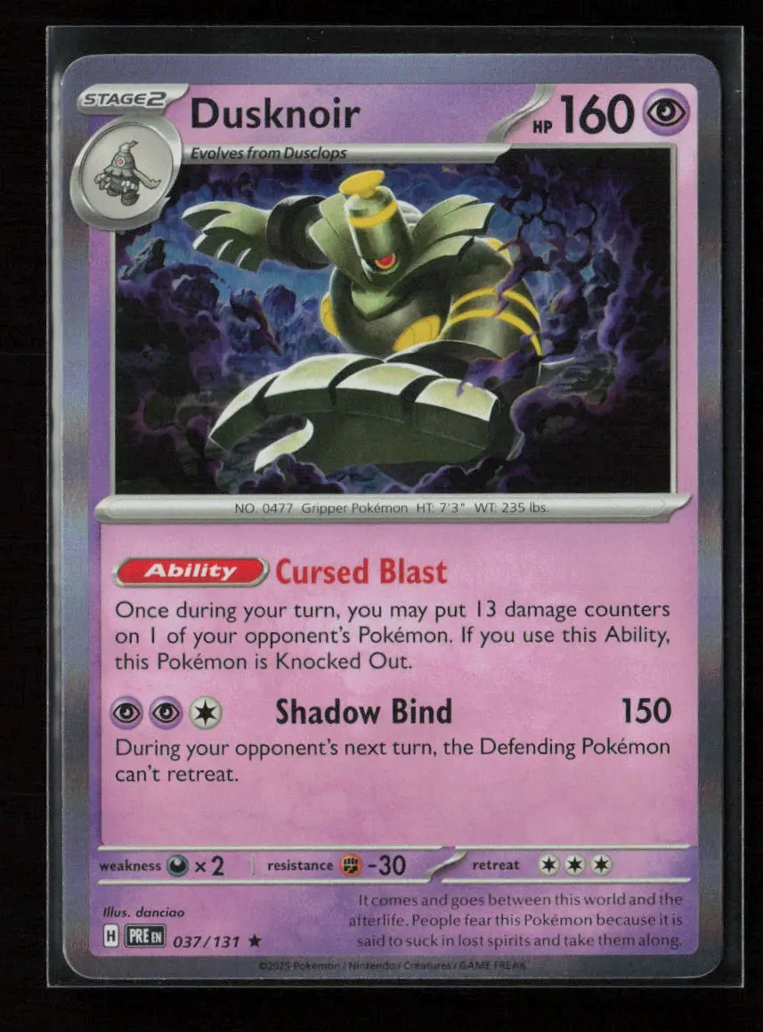 Dusknoir Rare Sv: Prismatic Evolutions 037/131 Nm 1