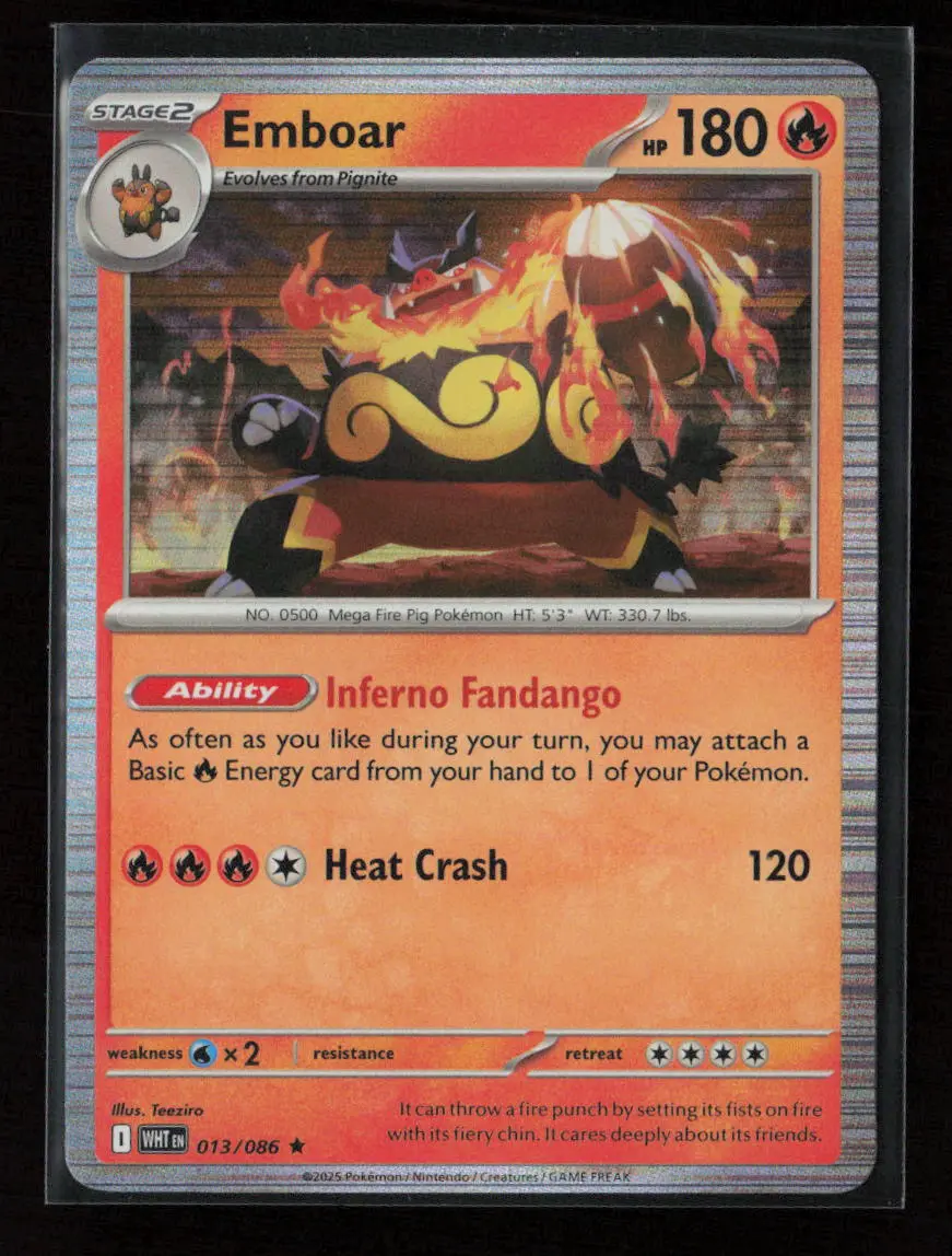 Emboar Rare Sv: White Flare 013/086 Nm 1
