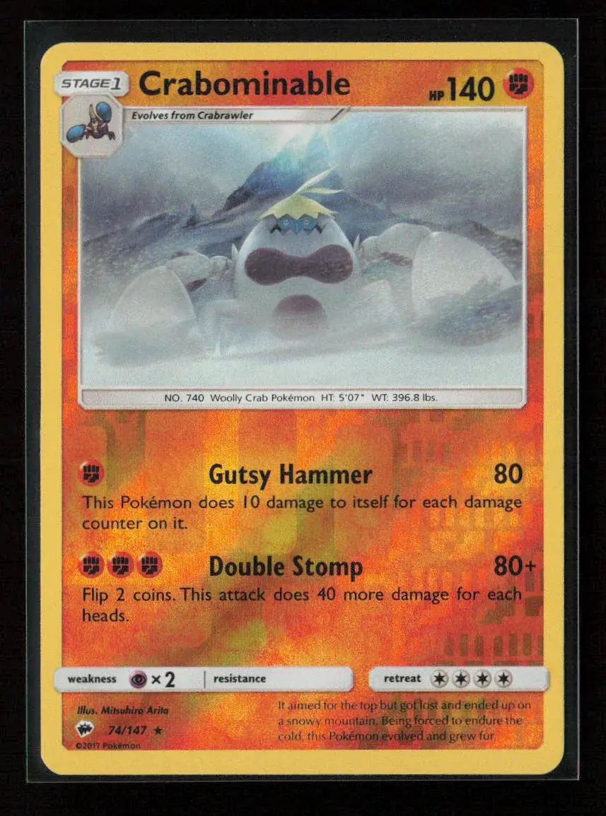 Crabominable Rare Sm - Burning Shadows 74/147 Nm 1