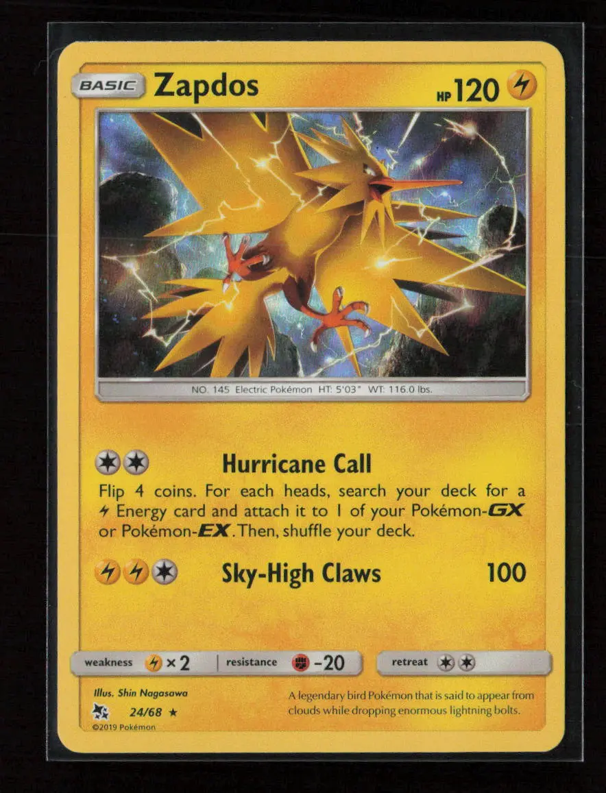 Zapdos Holo Rare Hidden Fates 24/68 Nm 1