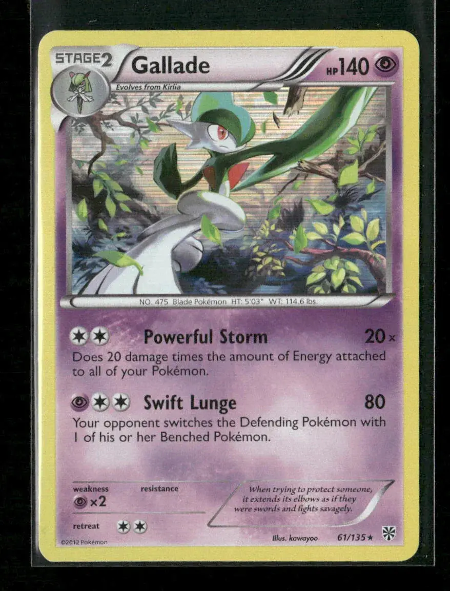 Gallade Holo Rare Plasma Storm 61/135 Lp 1