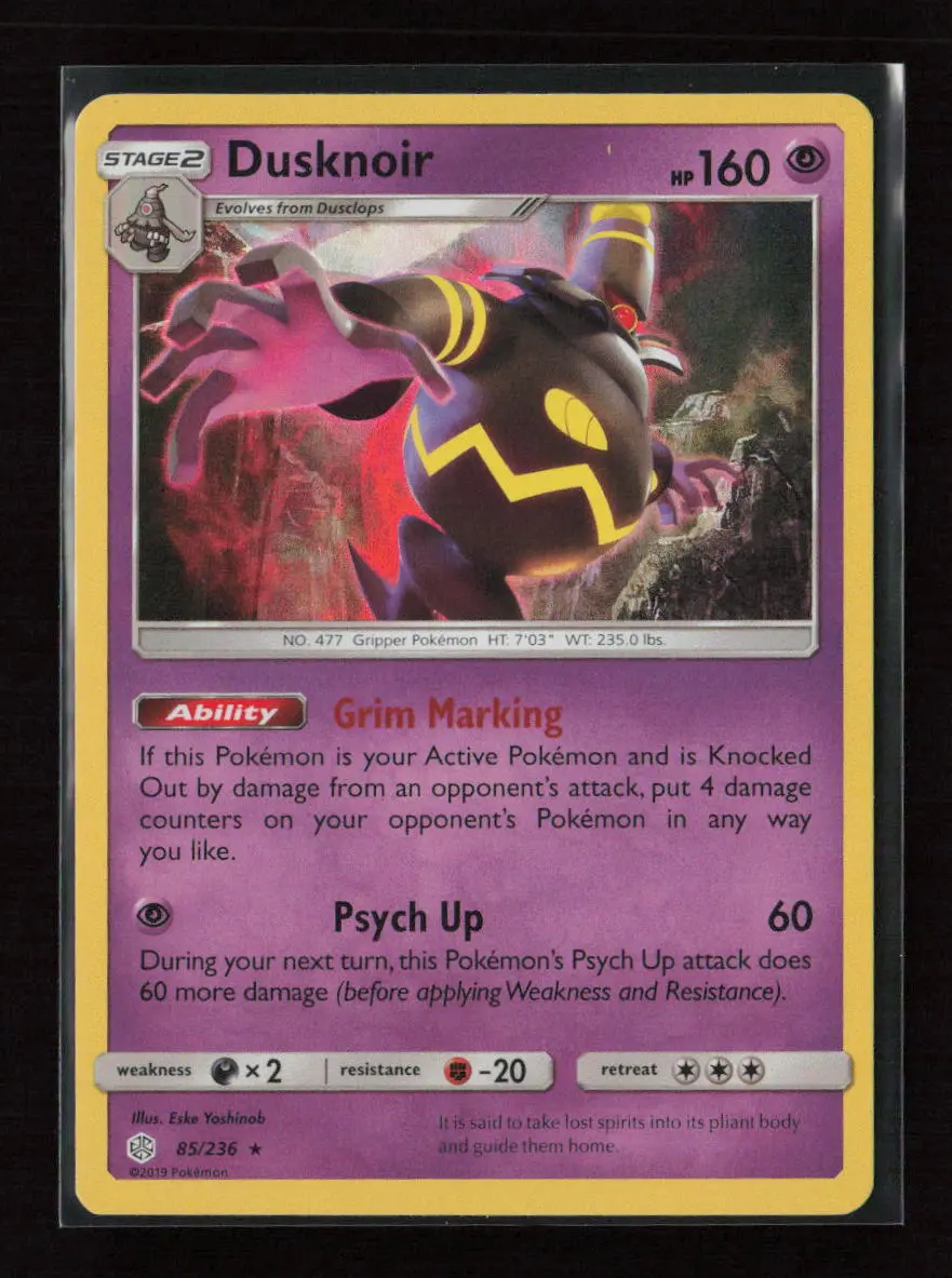 Dusknoir Holo Rare Sm - Cosmic Eclipse 85/236 Nm 1