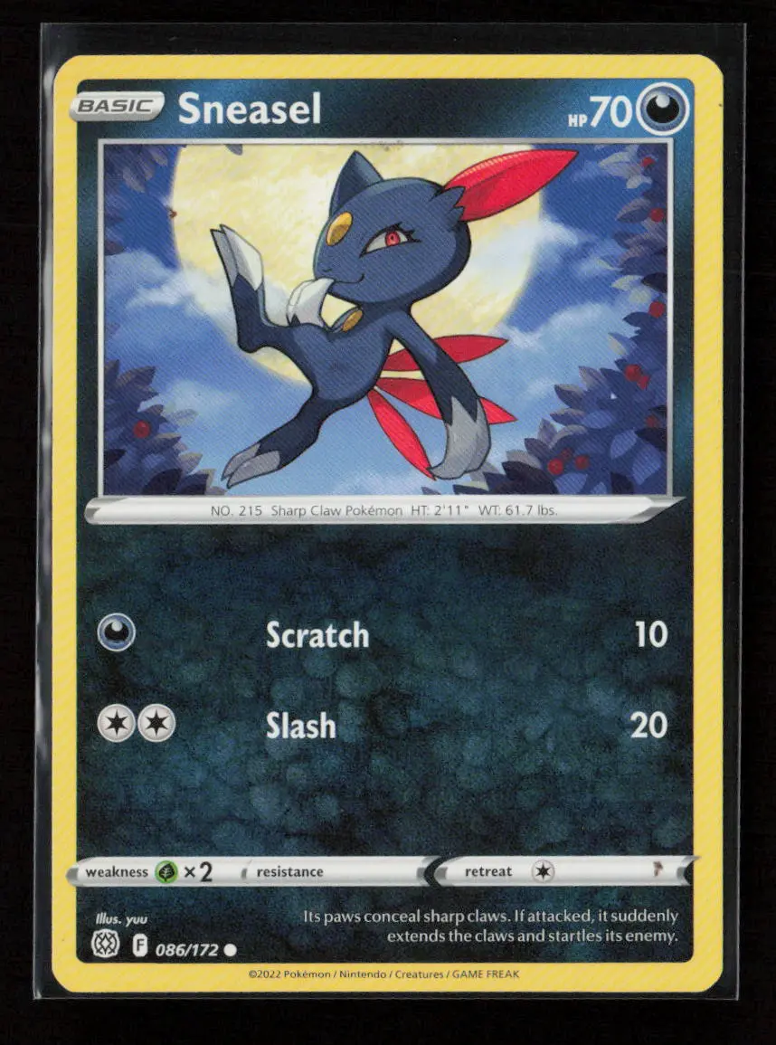 Sneasel Common Swsh09: Brilliant Stars 086/172 Lp 1
