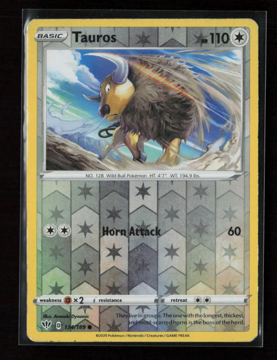 Tauros Common Swsh03: Darkness Ablaze 134/189 Lp 1