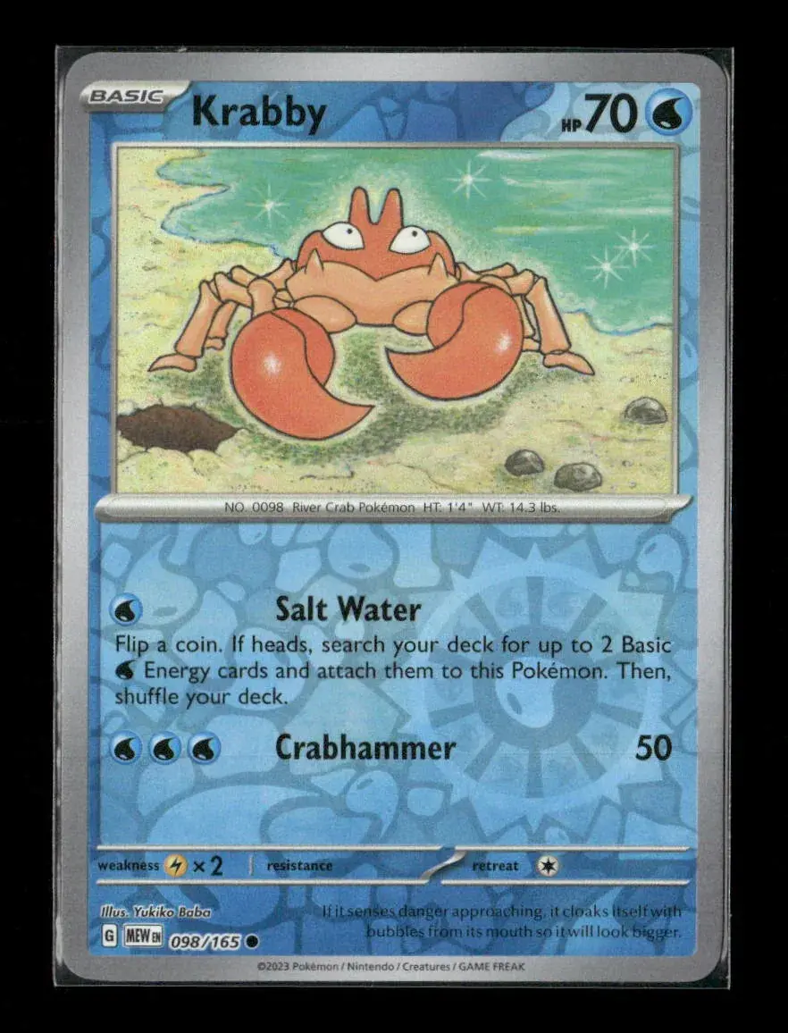 Krabby Common Sv: Scarlet & Violet 151 098/165 Lp 1