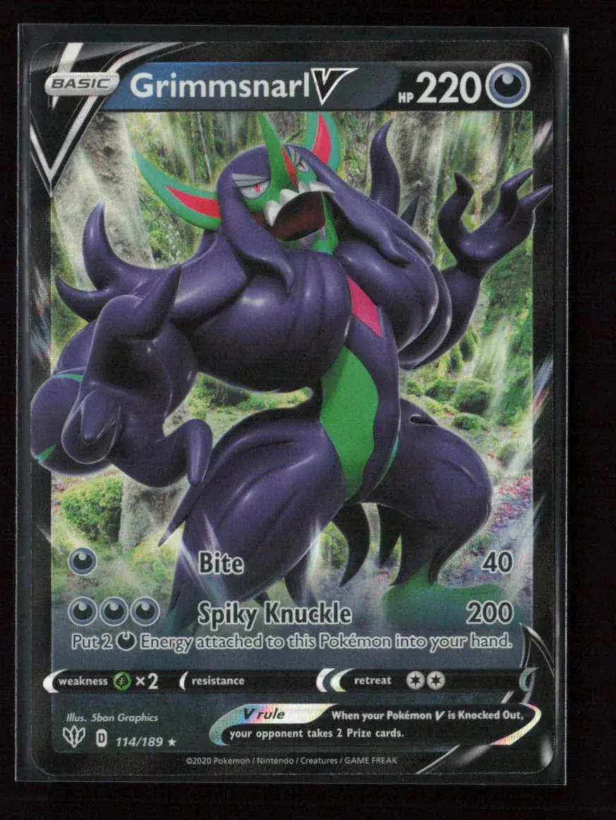 Grimmsnarl V Ultra Rare Swsh03: Darkness Ablaze 114/189 Nm 1