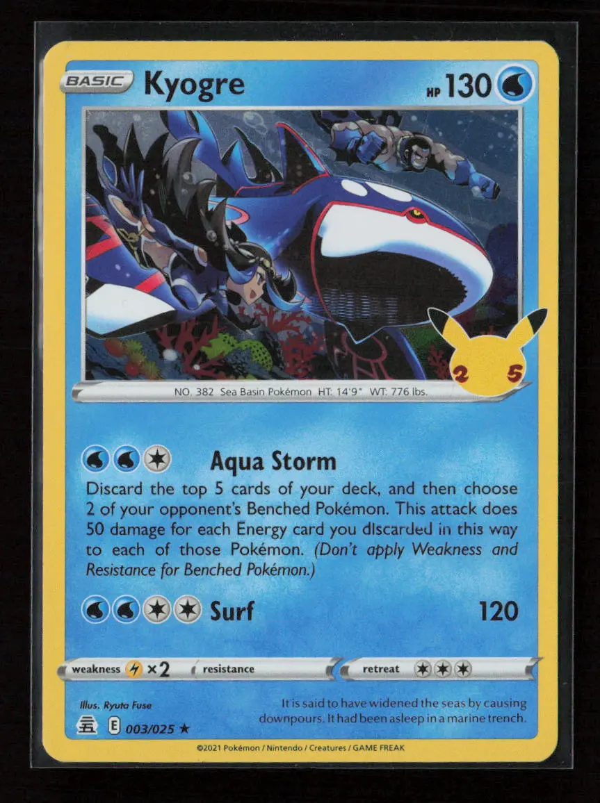 Kyogre Holo Rare Celebrations 003/025 Lp 1