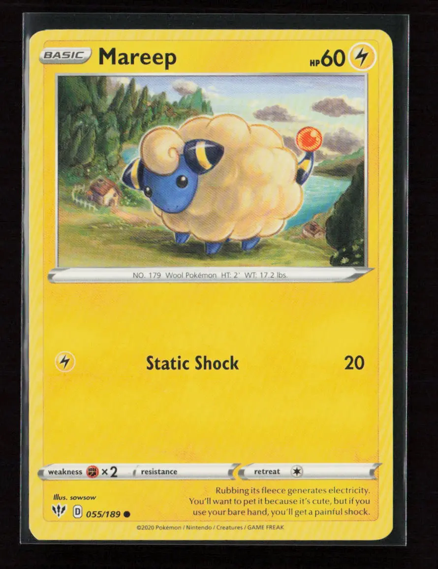 Mareep Common Swsh03: Darkness Ablaze 055/189 Lp 1