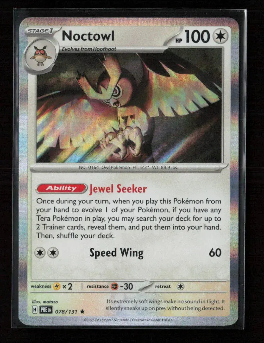 Noctowl Rare Sv: Prismatic Evolutions 078/131 Nm 1