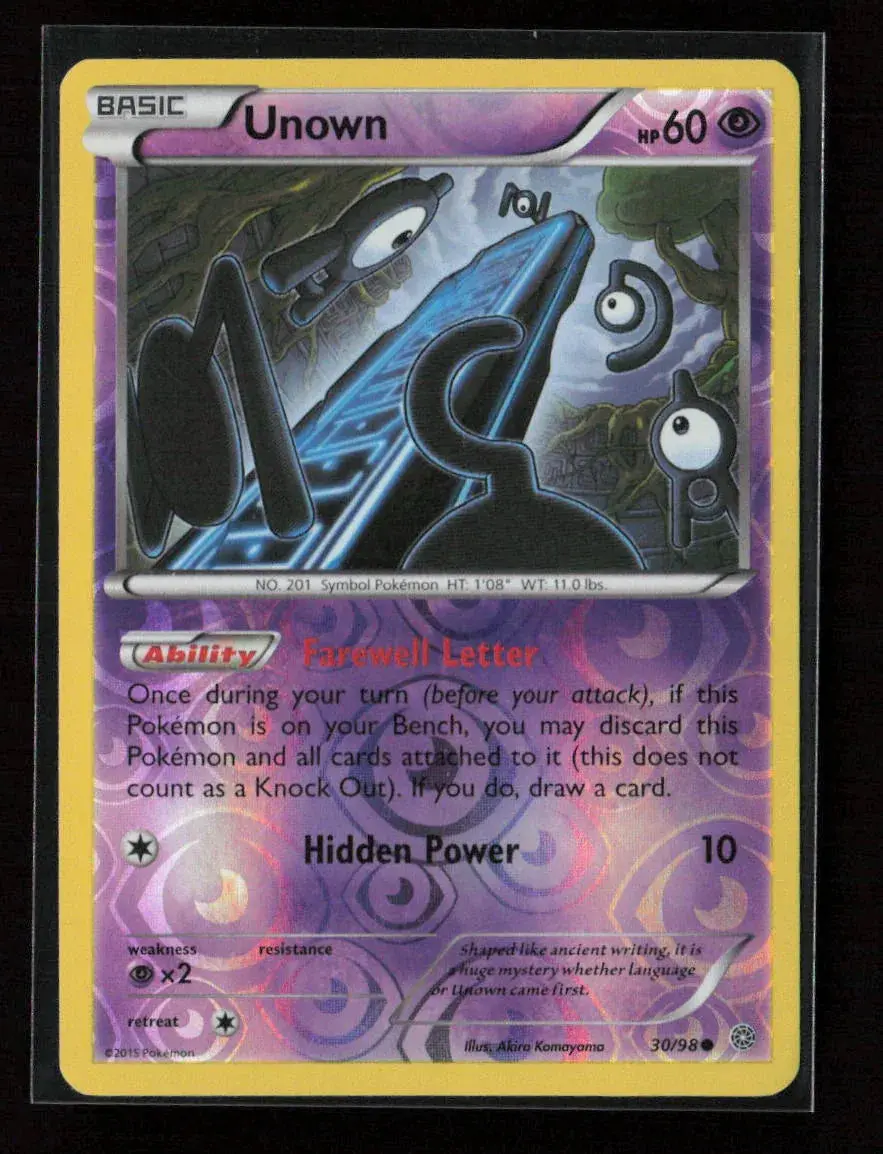 Unown Common Xy - Ancient Origins 30/98 Lp 1
