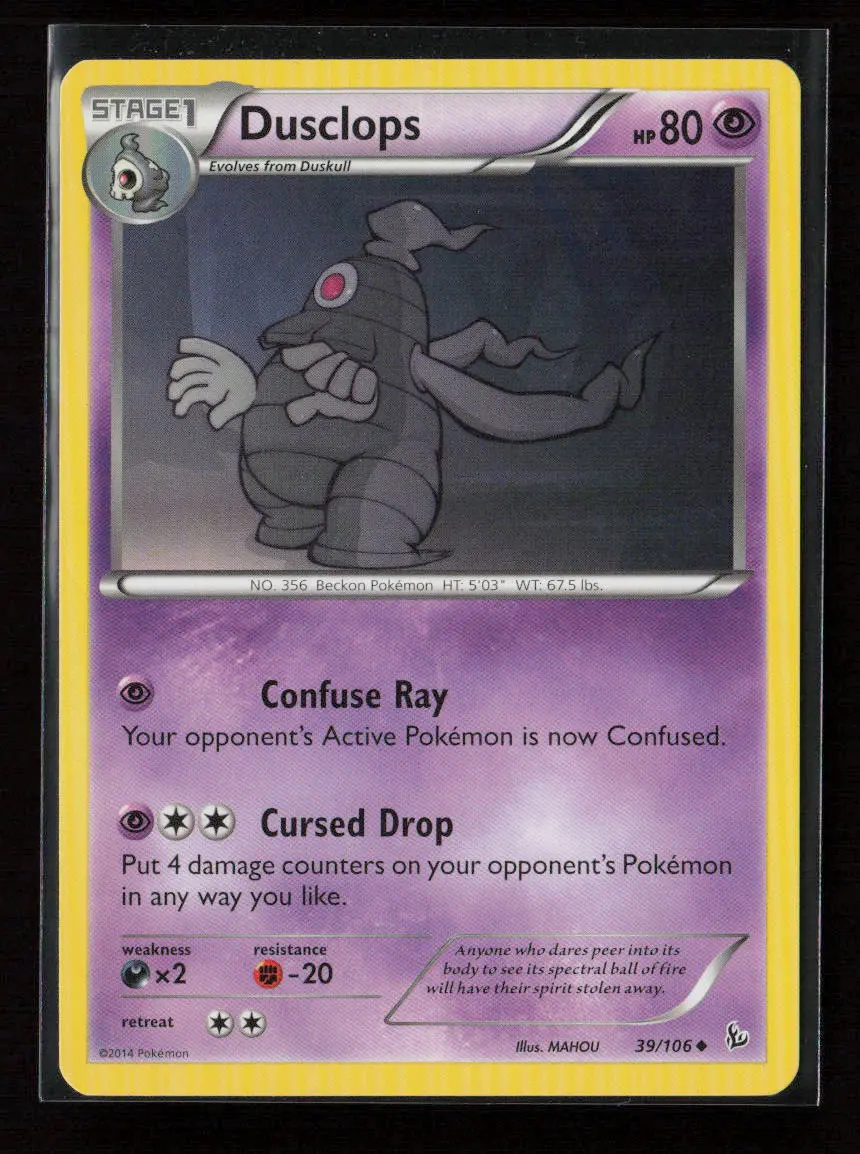 Dusclops Uncommon Xy - Flashfire 39/106 Mp 1