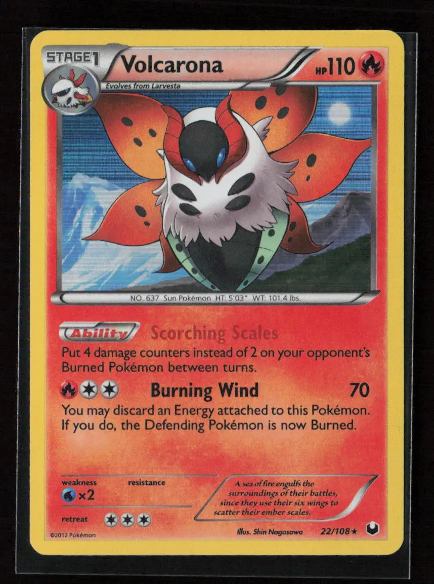 Volcarona Holo Rare Dark Explorers 22/108 Lp 1