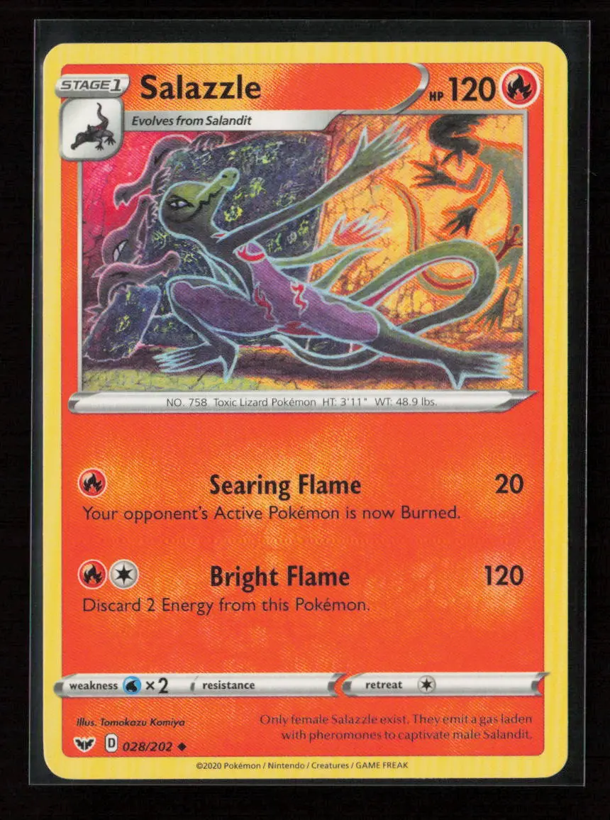 Salazzle Uncommon Swsh01: Sword & Shield Base Set 028/202 Lp 1