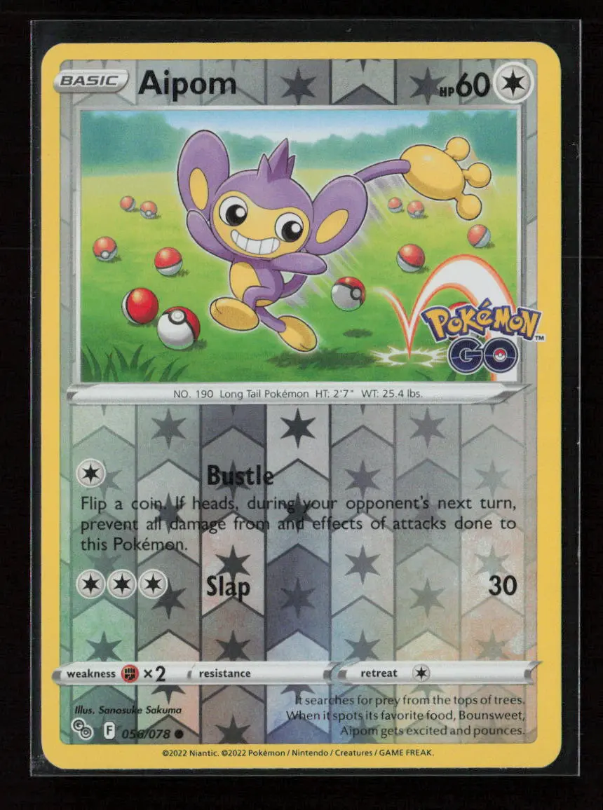 Aipom Common Pokemon Go 056/078 Nm 1