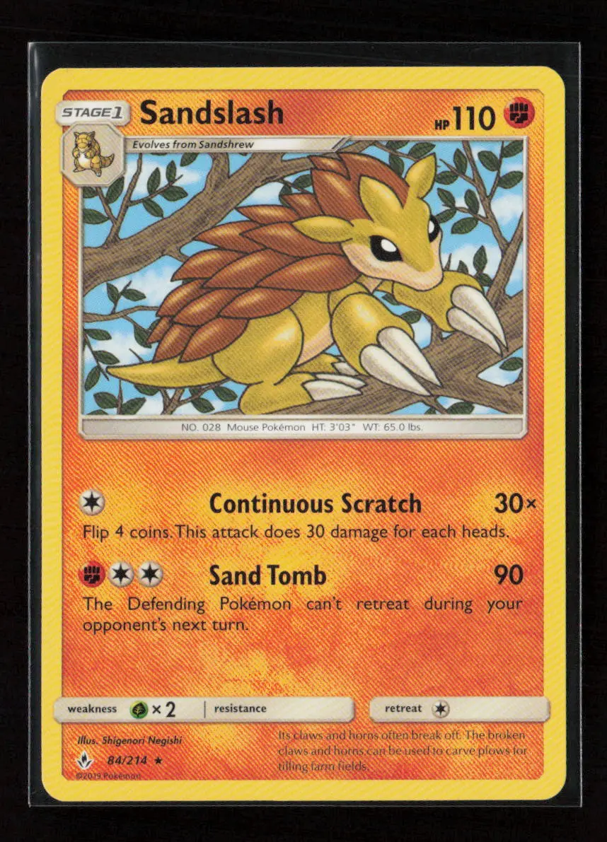 Sandslash Rare Sm - Unbroken Bonds 84/214 Lp 1