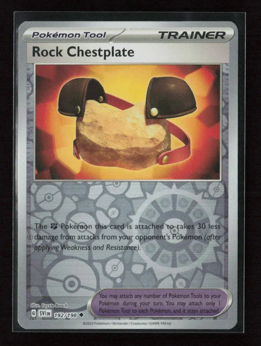 Rock Chestplate Uncommon Sv01: Scarlet & Violet Base Set 192/198 Nm 1