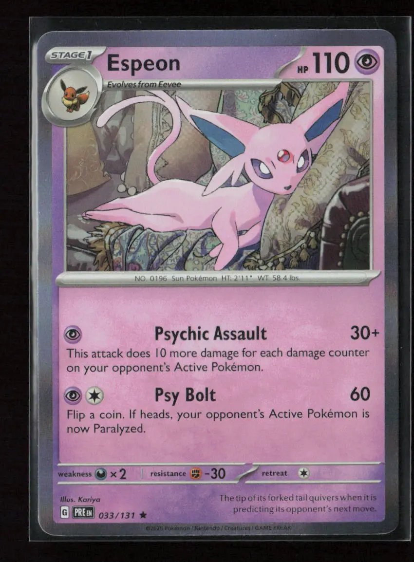 Espeon Rare Sv: Prismatic Evolutions 033/131 Nm 1