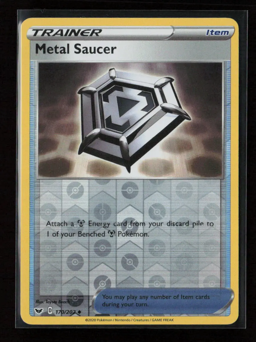 Metal Saucer Uncommon Swsh01: Sword & Shield Base Set 170/202 Nm 1