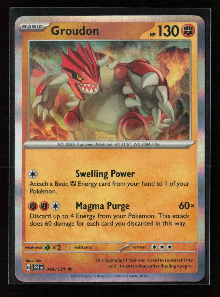 Groudon Rare Sv: Prismatic Evolutions 049/131 Nm 1