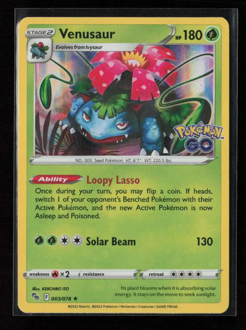 Venusaur Holo Rare Pokemon Go 003/078 Nm 1