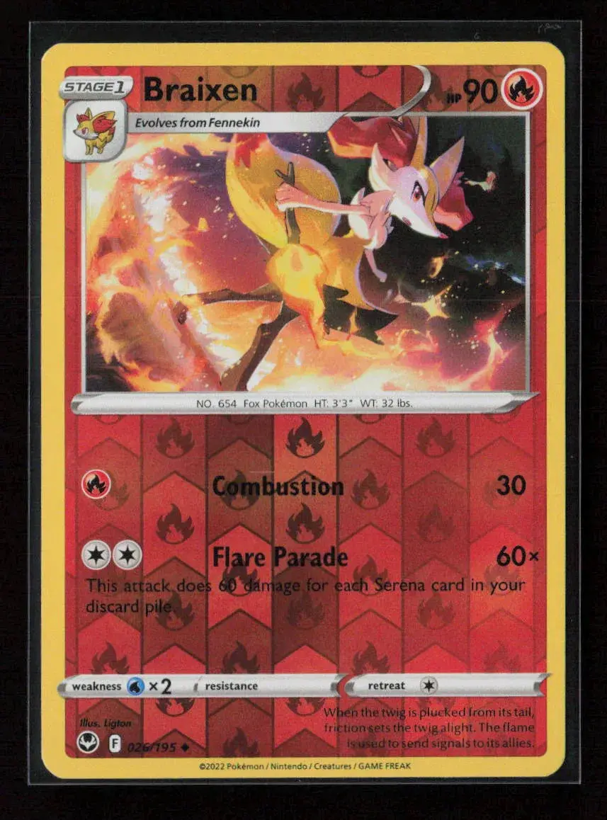 Braixen Uncommon Swsh12: Silver Tempest 026/195 Nm 1
