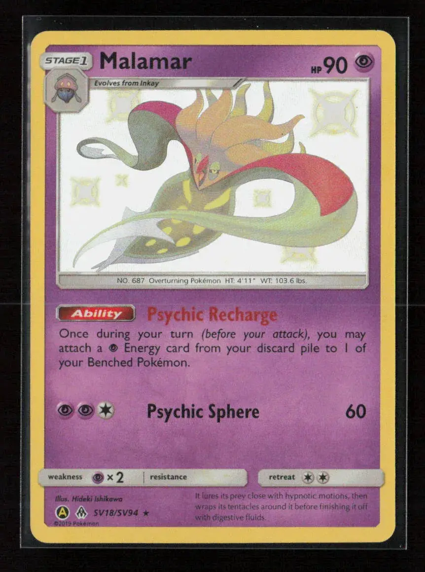 Malamar Shiny Holo Rare Hidden Fates: Shiny Vault Sv18/Sv94 Nm 1