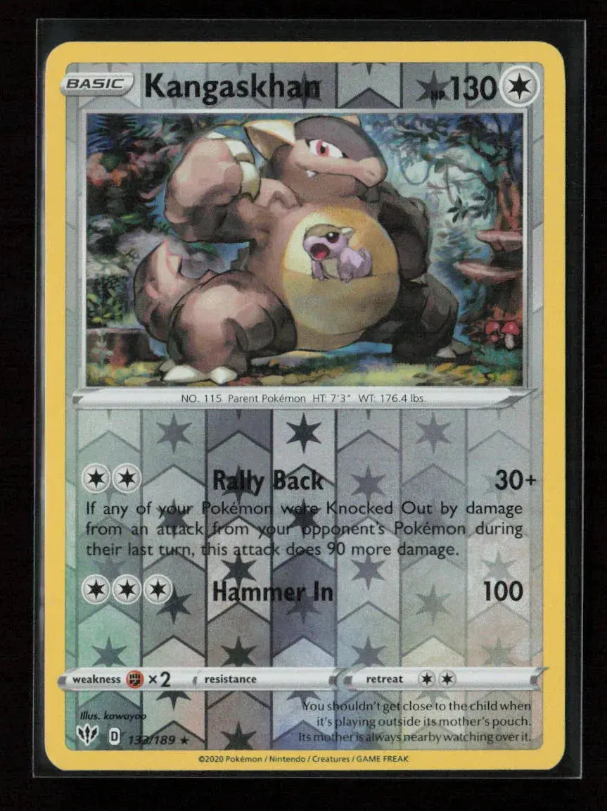 Kangaskhan Holo Rare Swsh03: Darkness Ablaze 133/189 Nm 1
