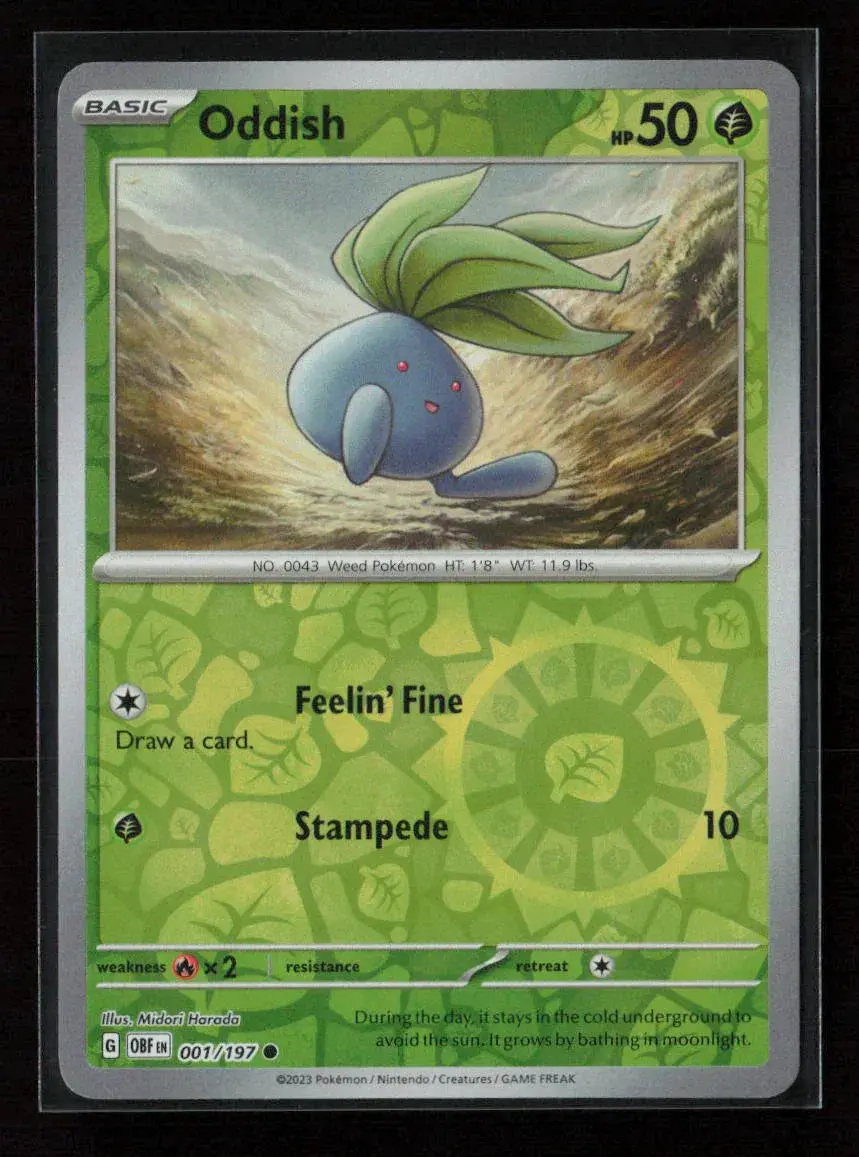 Oddish Common Sv03: Obsidian Flames 001/197 Nm 1