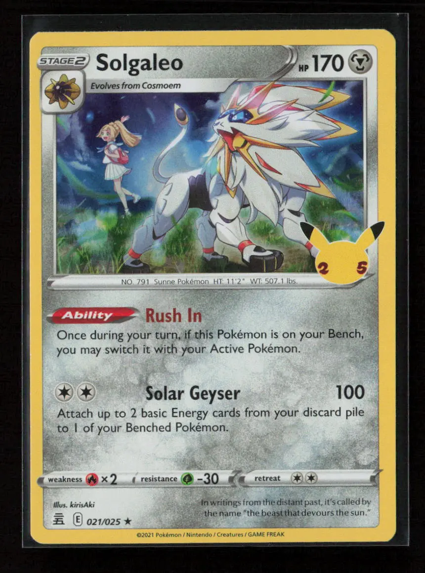 Solgaleo Holo Rare Celebrations 021/025 Nm 1