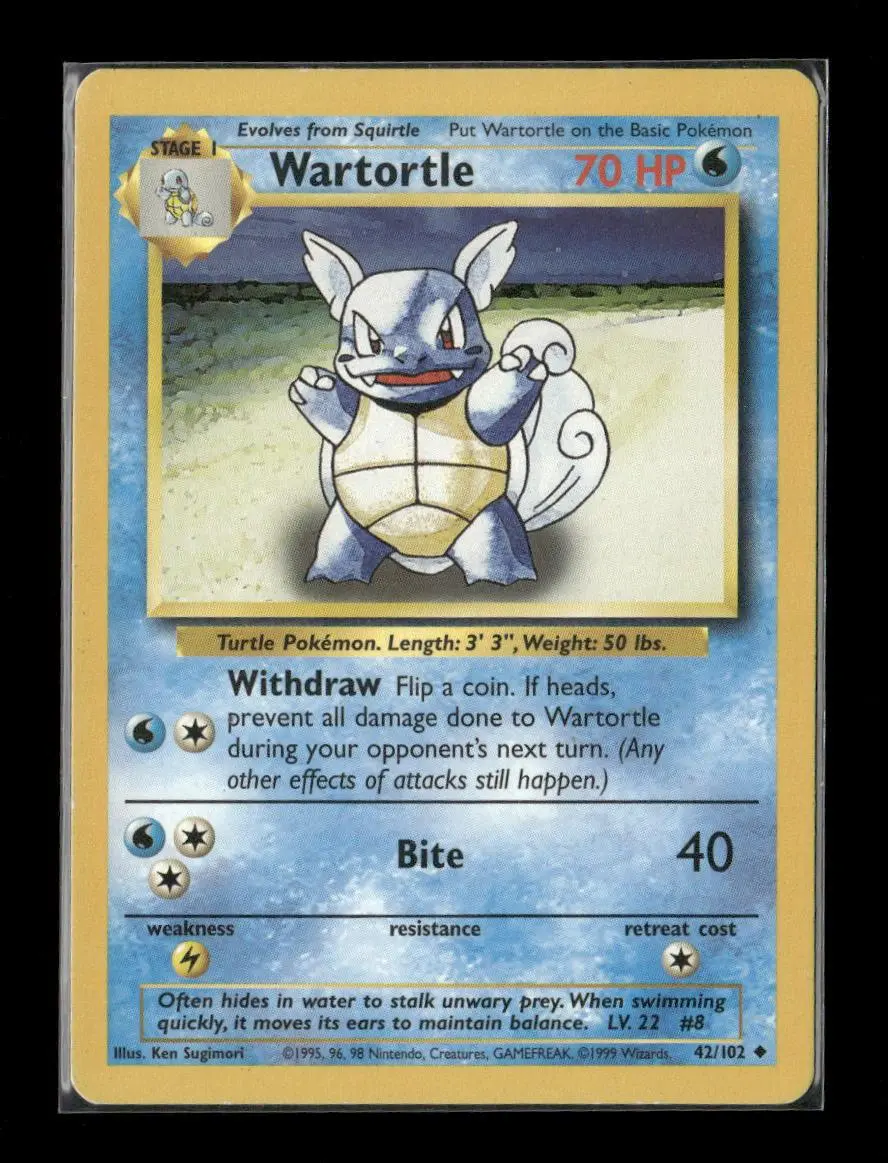 Wartortle Uncommon Base Set 042/102 Lp 1