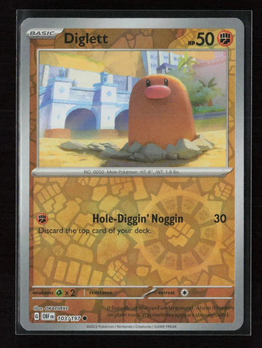 Diglett Common Sv03: Obsidian Flames 103/197 Nm 1