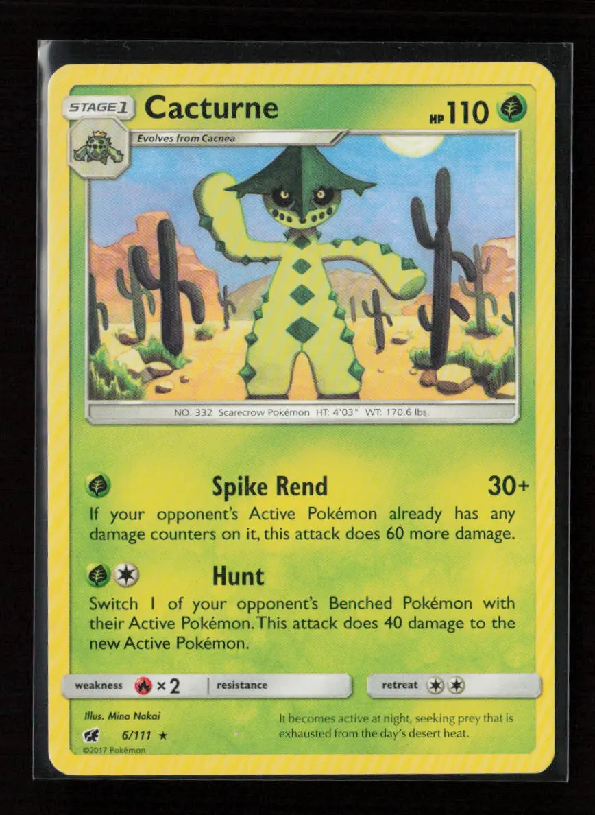 Cacturne Rare Sm - Crimson Invasion 6/111 Lp 1