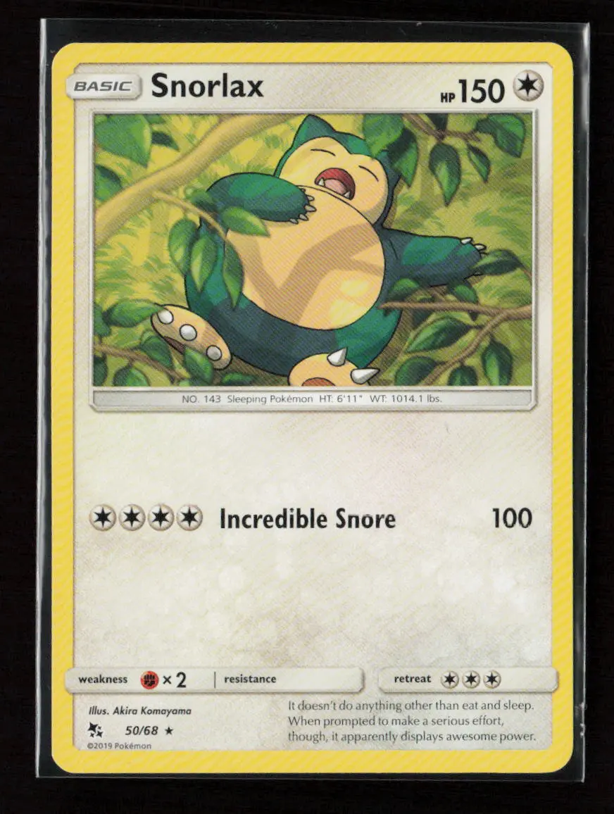 Snorlax Rare Hidden Fates 50/68 Lp 1