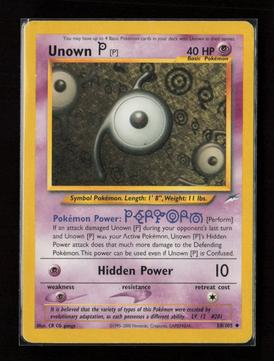Unown [P] Uncommon Neo Destiny 058/105 Lp 1