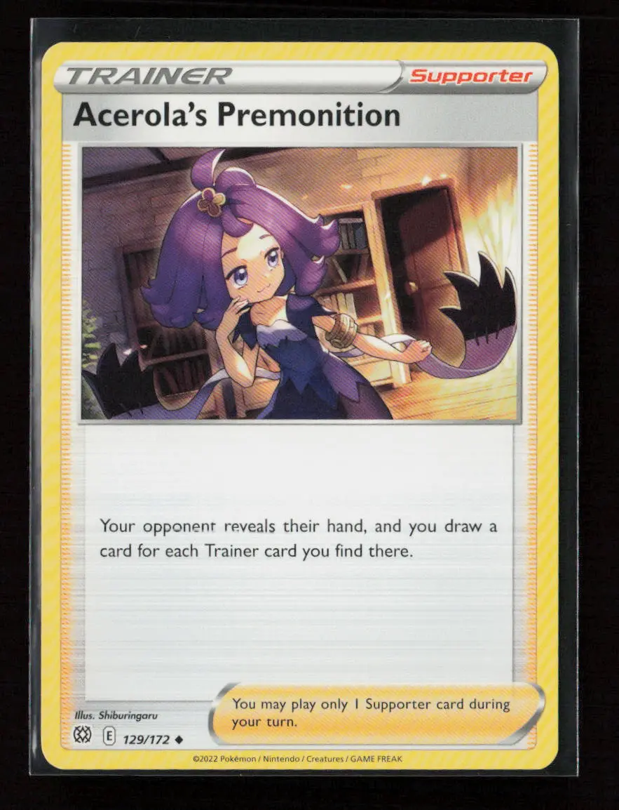 Acerola's Premonition Uncommon Swsh09: Brilliant Stars 129/172 Lp 1