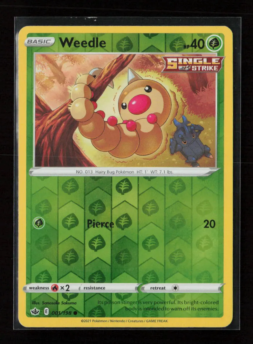 Weedle Common Swsh06: Chilling Reign 001/198 Nm 1