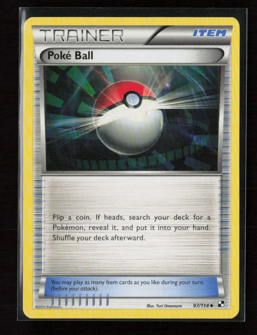 Poke Ball Uncommon Black And White 97/114 Lp 1