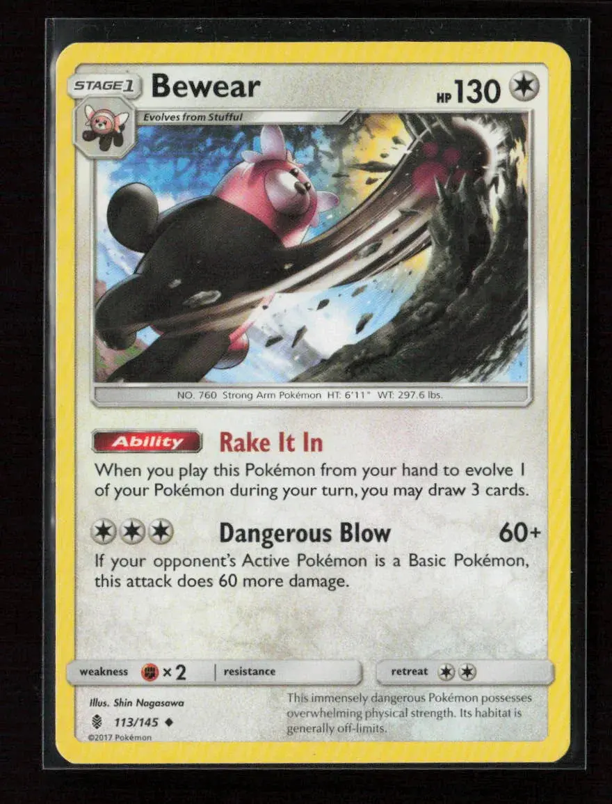 Bewear Uncommon Sm - Guardians Rising 113/145 Lp 1