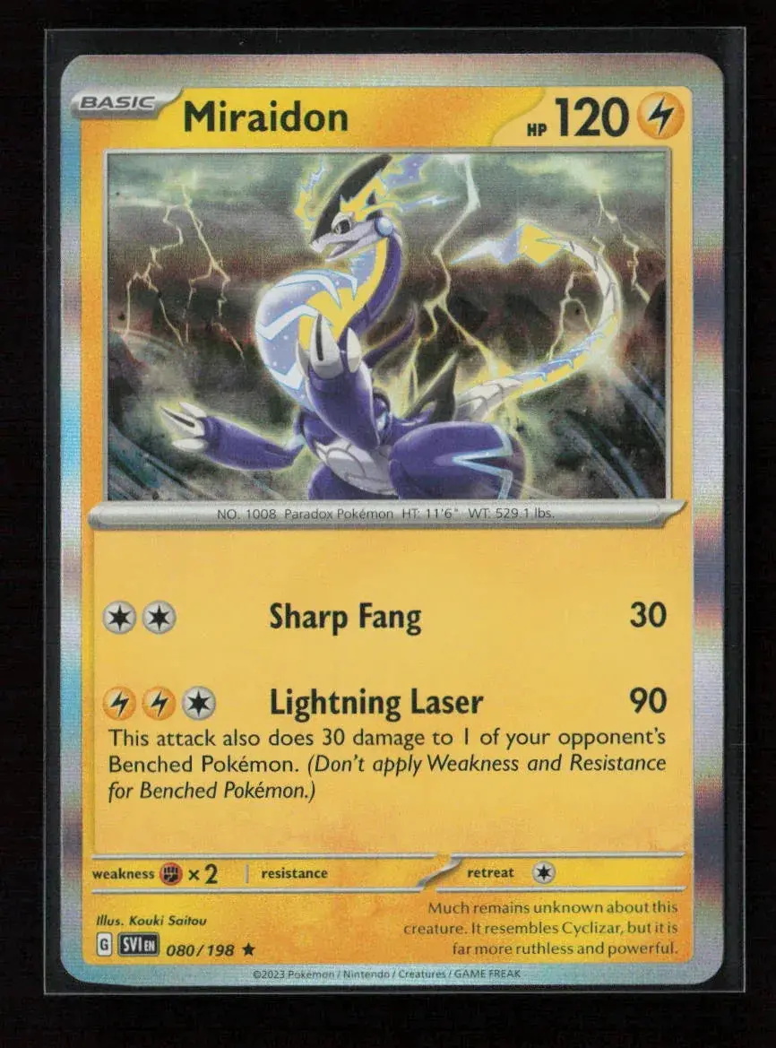 Miraidon Rare Sv01: Scarlet & Violet Base Set 080/198 Nm 1